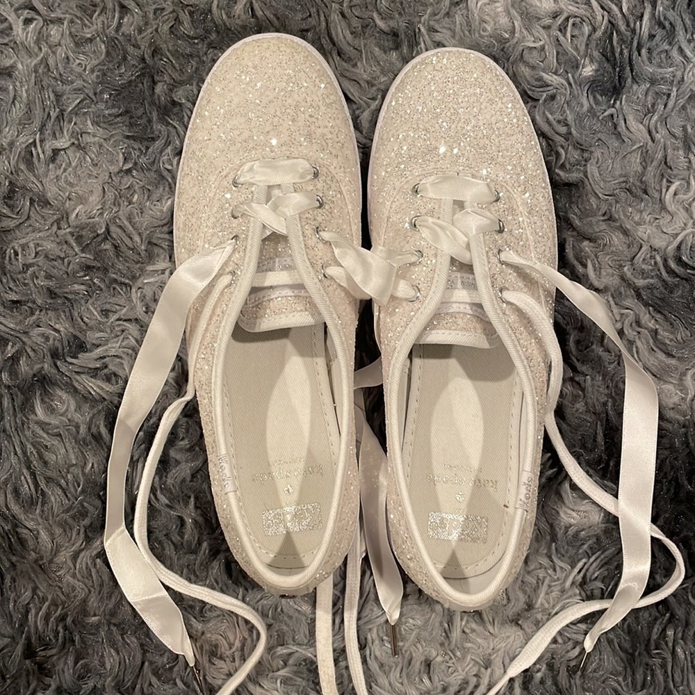 ✨BRAND NEW✨ Glitter White Keds x Kate Spade (Champion Glitter) Wedding Sneakers